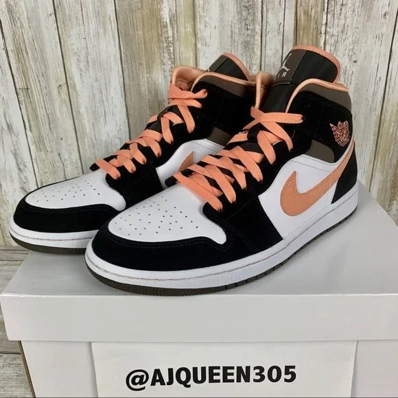 Air Jordan 1 Mid Peach Mocha M9.5/W11 - Picture 4 of 8